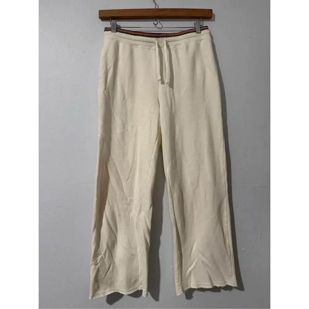 Marine Layer anytime wide leg sweatpants cream M